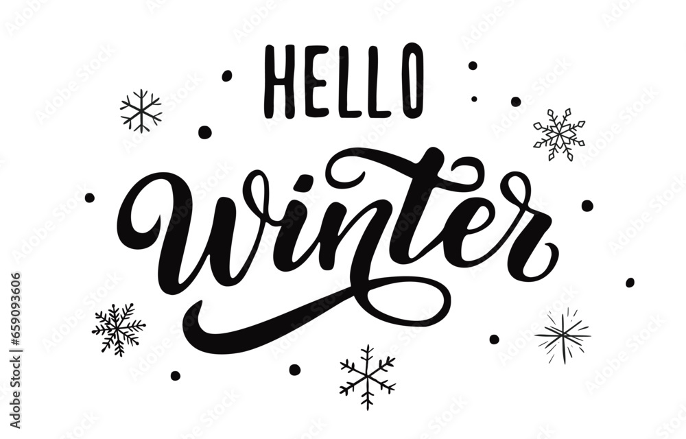 Hello winter  background. vector illustration