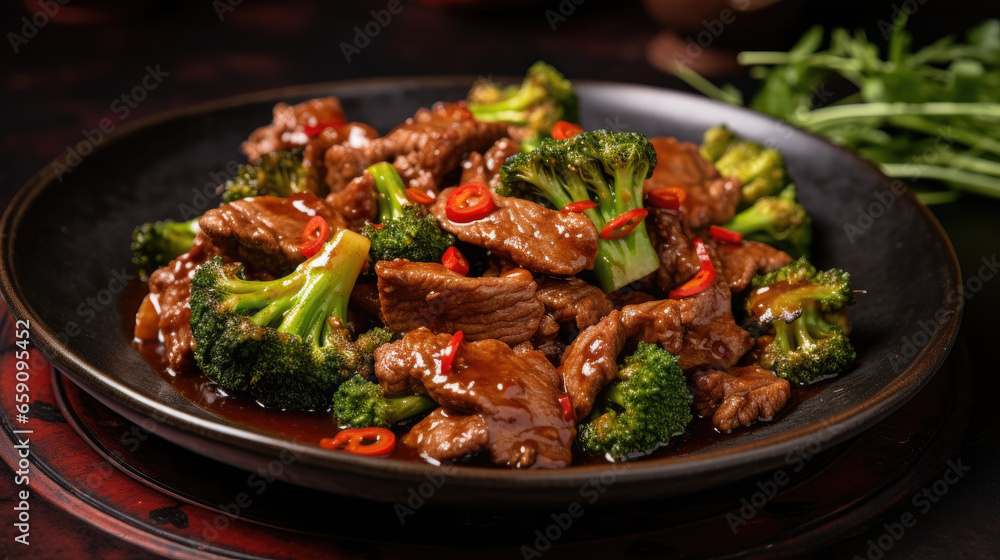 beef and broccoli stir fry in Chinese style beef and broccoli stir fry in Chinese style