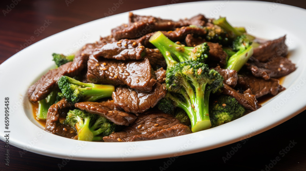 beef and broccoli stir fry in Chinese style beef and broccoli stir fry in Chinese style