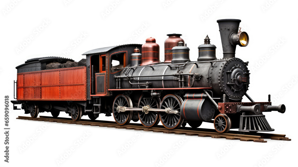 old steam locomotive isolated