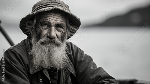 portrait of an old man with hat