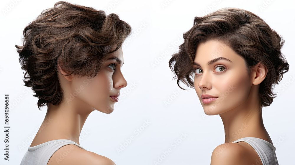 two sides of women with short hair style two sides of women with short hair style
