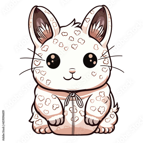 Chinchillastshirt design graphic, cute happy kawaii style, clear outline,