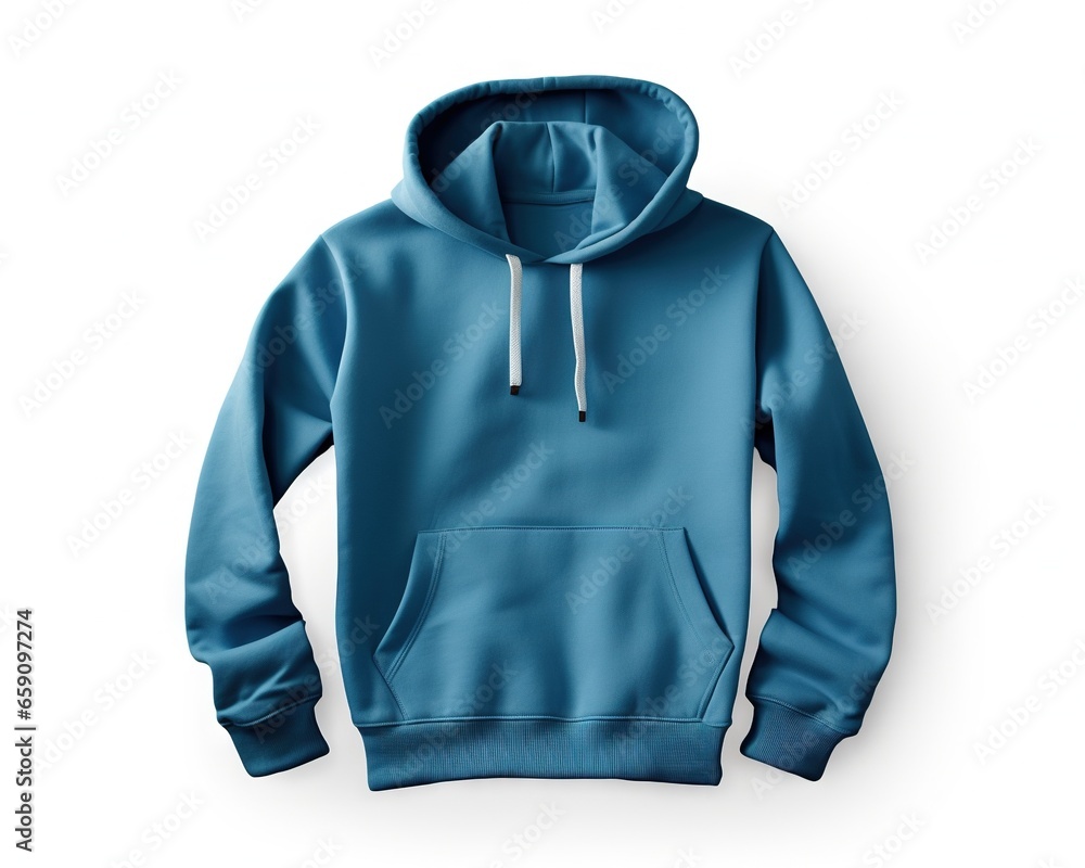 blue sweater hoodie is isolated on a white background. blue sweater hoodie is isolated on a white background.