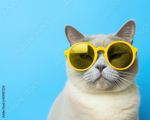 cat with glasses on is funny.