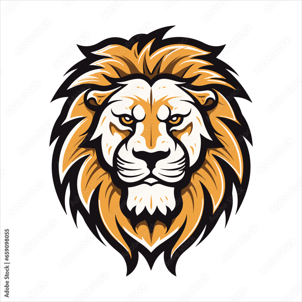 Vector Lion mascot logo template with whit background Vector Lion mascot logo template with whit background
