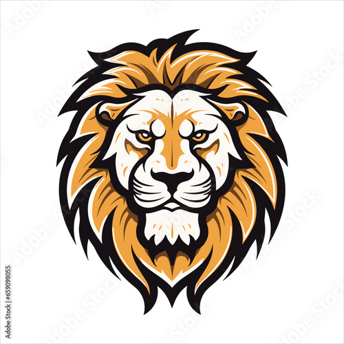 Fototapeta Naklejka Na Ścianę i Meble -  Vector Lion mascot logo template with whit background
