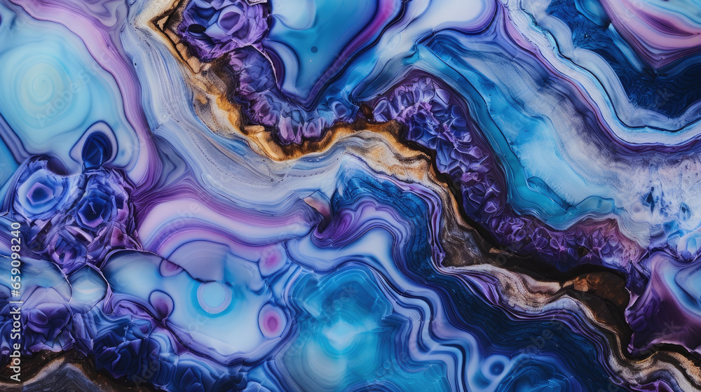 blue and purple agate rock texture