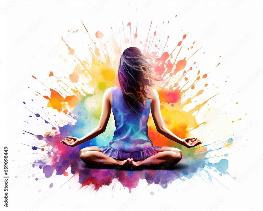 abstract meditating from a splash of watercolors. abstract meditating from a splash of watercolors.