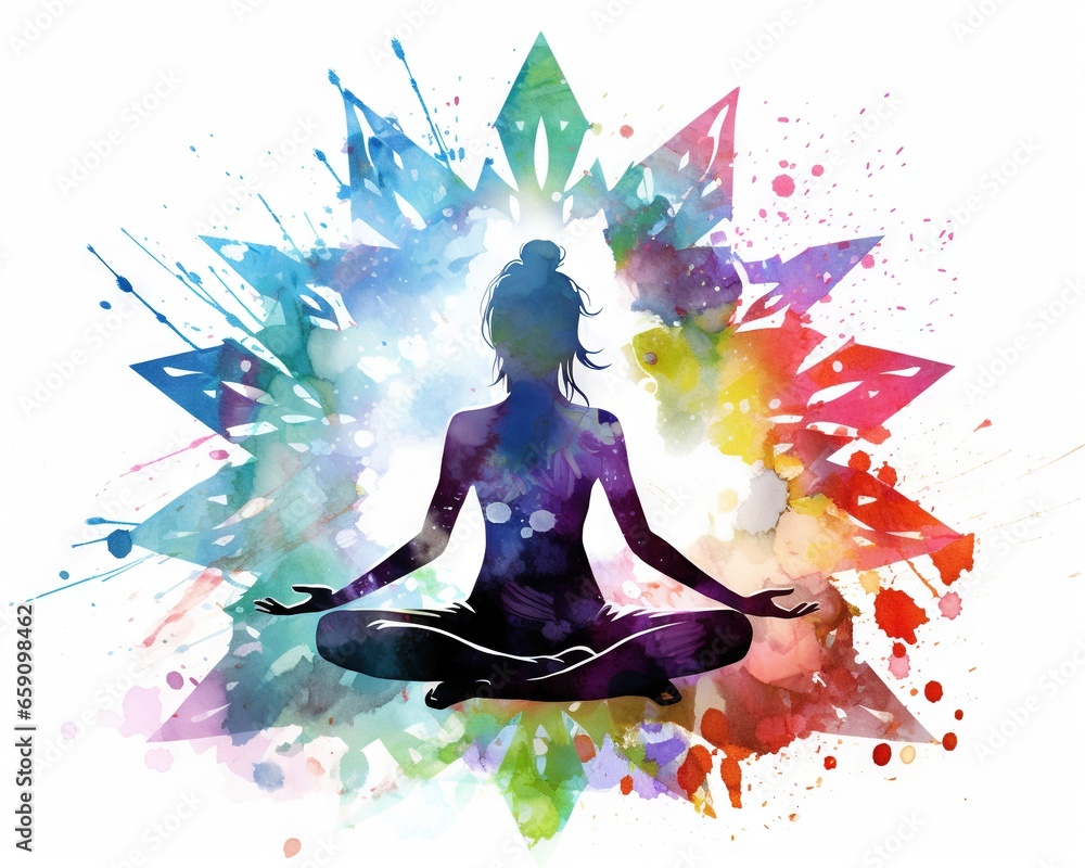 abstract meditating from a splash of watercolors. abstract meditating from a splash of watercolors.