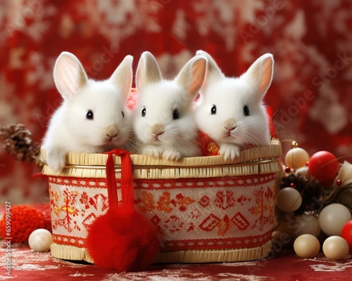 The year of rabbit is cute for the Chinese new year. photo