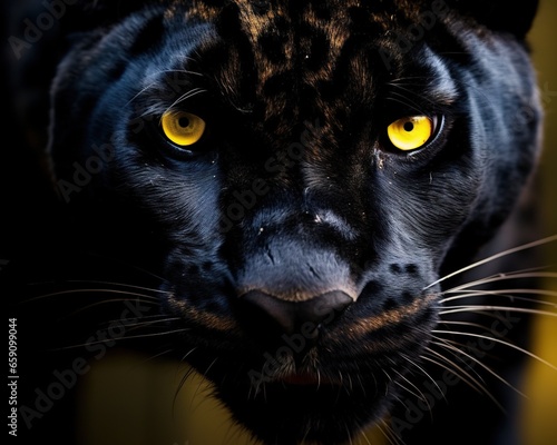 closeup of a black panther.