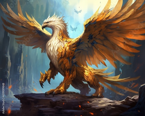 The legendary griffin is also known as a gryphon. photo