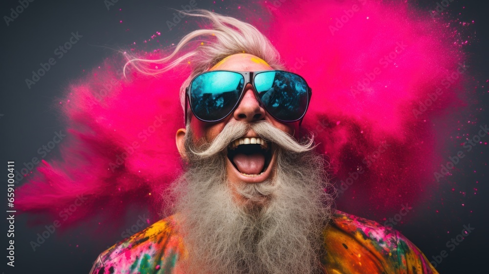 Modern Santa Claus Portrait with Sunglasses Modern Santa Claus Portrait with Sunglasses