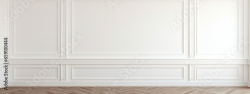 Classic Style White Wall with Wooden Floor Interior

