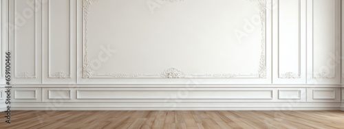 Classic Style White Wall with Wooden Floor Interior