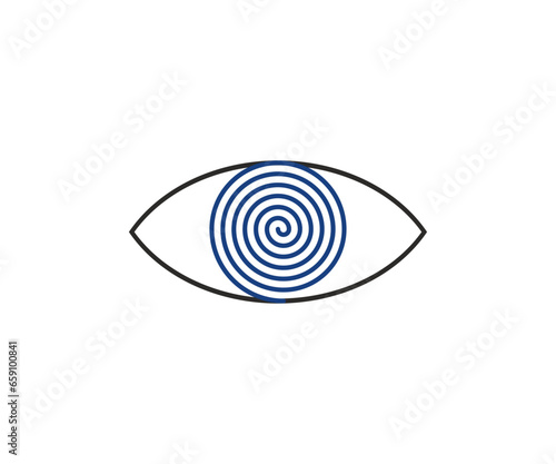 Hypnosis, eye, spiral icon. Vector illustration.