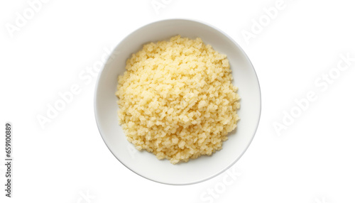 bowl of rice isolated on transparent background cutout