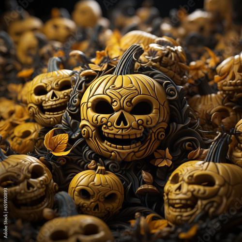 scary halloween pumpkin generative AI