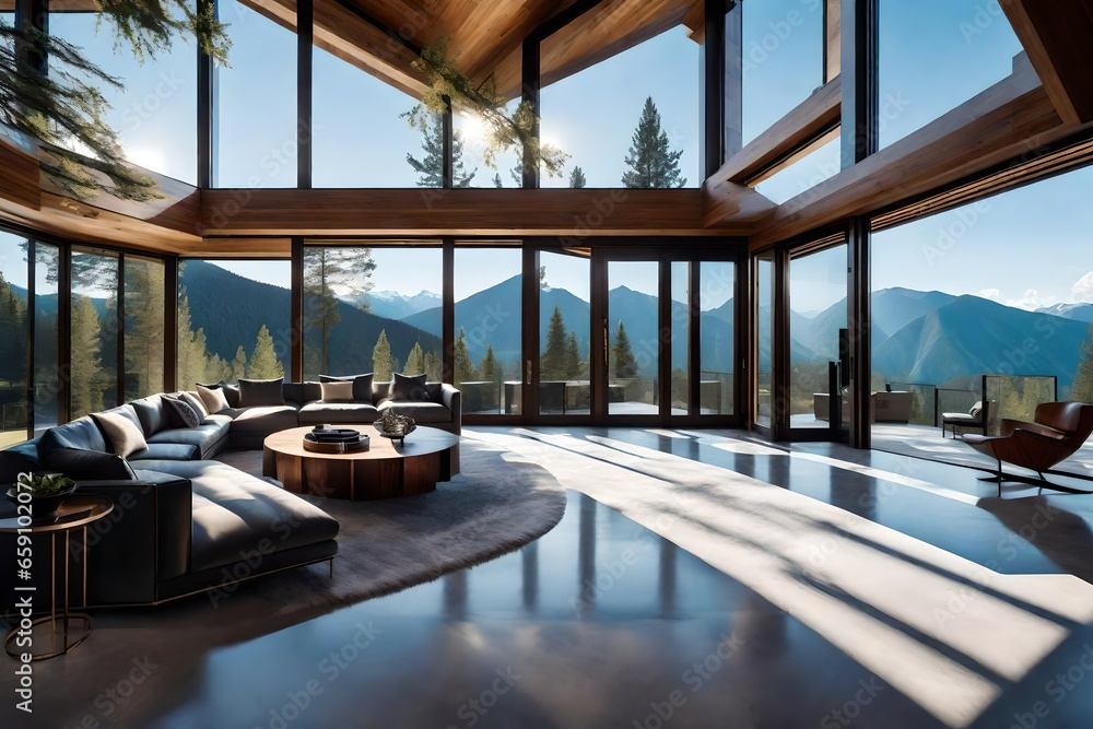 Modern room in the mountains