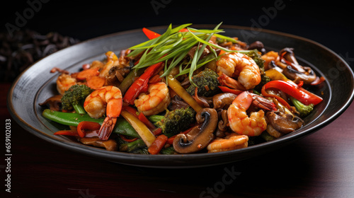 stir fried vegetables with shrimp