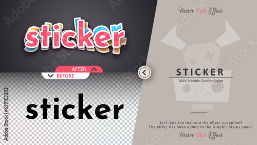 Stickers - Editable Text Effect, Font Style