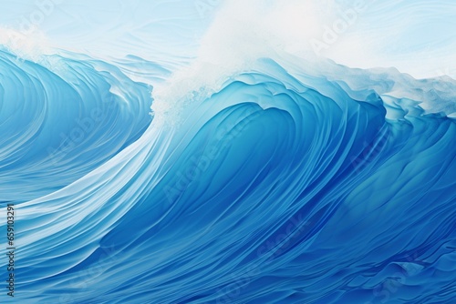 Digital representation of waves in oceanic artwork. Generative AI