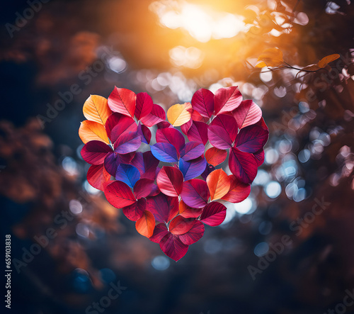 Wonderful Heart Shaped Leaf Background, Love Concept © Pixivir