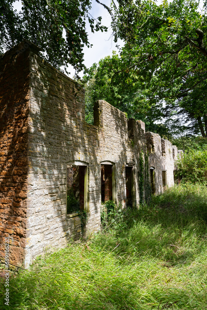 An abandoned building in Tyneham village in Dorset An abandoned building in Tyneham village in Dorset