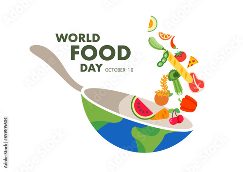 world food day on october 16 business brochure flyer banner design horizontal template vector, cover presentation abstract, modern publication poster and flag-banner.