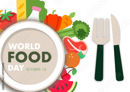 world food day on october 16 business brochure flyer banner design horizontal template vector, cover presentation abstract, modern publication poster and flag-banner.