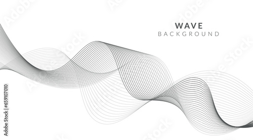 Vector data technology background. Dotted halftone waves connecting dots and lines on a white background. © VectorStockStuff