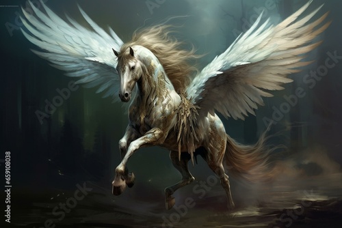 An image of a winged horse. Generative AI