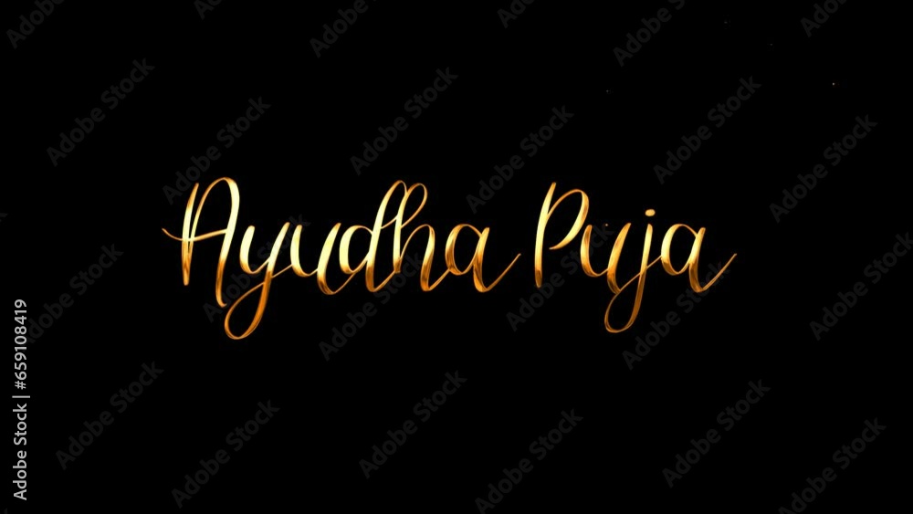 Ayudha Puja Text Animation on Gold Color. Great for Ayudha Puja Celebrations, for banner, social media feed wallpaper stories Ayudha Puja Text Animation on Gold Color. Great for Ayudha Puja Celebrations, for banner, social media feed wallpaper stories