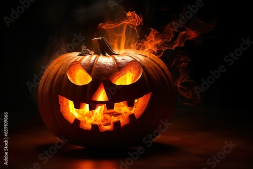 Halloween Pumpkin illustration made wit AI Generated