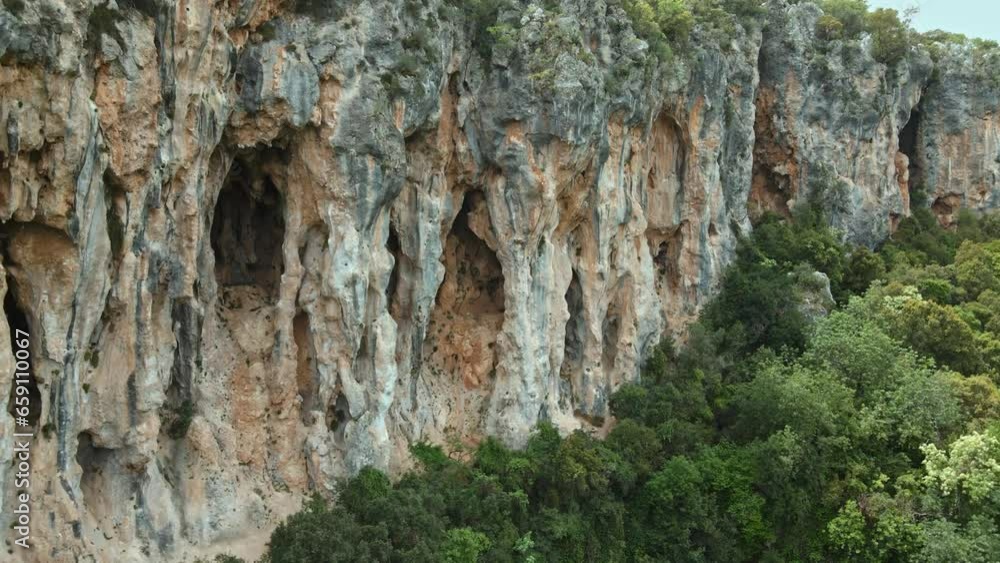 aerial view of beautiful, deep and huge canyon with amazing ancient natural limestone formations, cinematic epic footage nature landscape. Tourism and popular places, Turkey, famous climbing area aerial view of beautiful, deep and huge canyon with amazing ancient natural limestone formations, cinematic epic footage nature landscape. Tourism and popular places, Turkey, famous climbing area