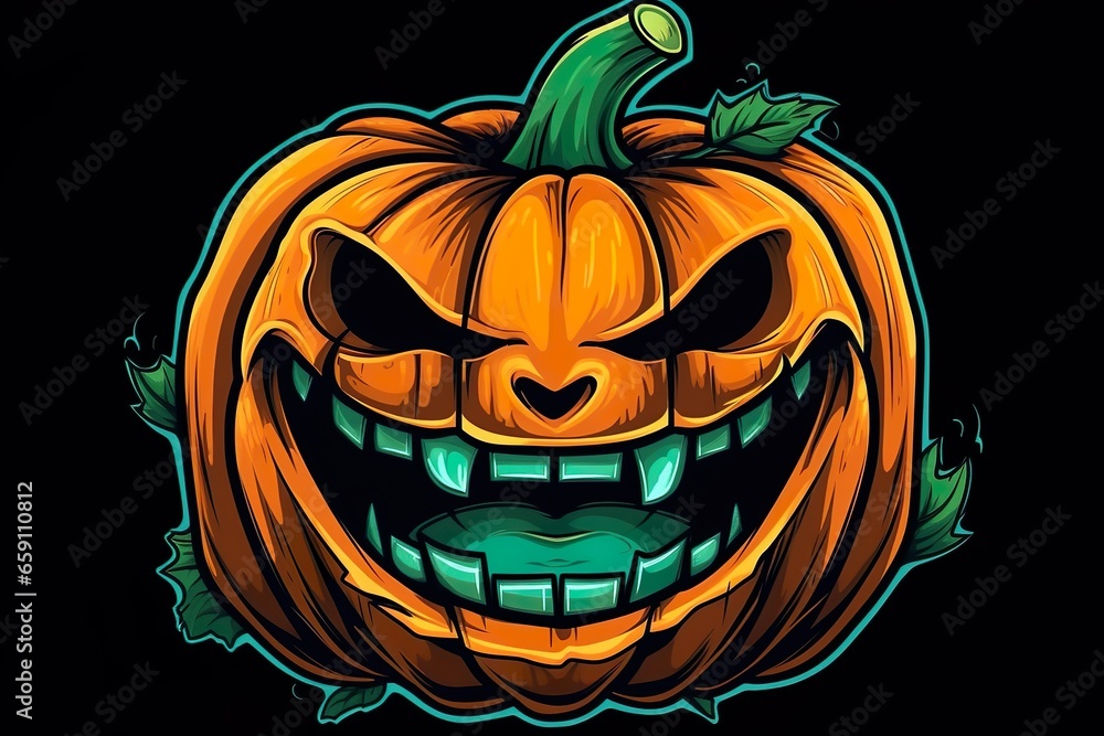 Halloween Pumpkin illustration made wit AI Generated Halloween Pumpkin illustration made wit AI Generated
