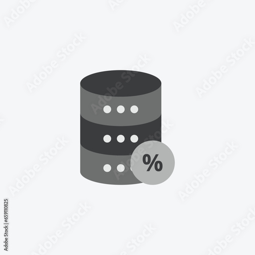 Database Server Uptime Percentage - IT Infrastructure Management and Network Monitoring Icon - Reliable Server Performance and System Availability Statistics