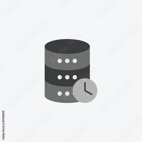 Database Server Uptime and IT Infrastructure Management - Network Monitoring and Data Security Icon - Reliable Server Performance and System Availability