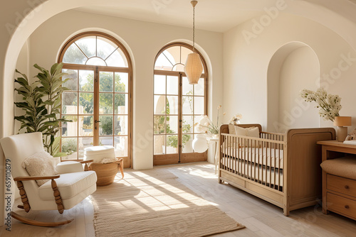 Luxury Mediterranean nursery.  Generative AI © Luis