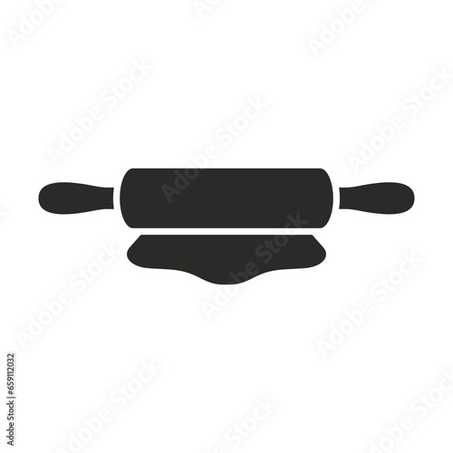 Rolling pin icon. Dough. Baking. Vector icon isolated on white background.