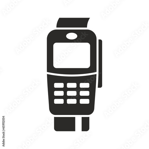 POS terminal icon. Point of sale terminal. Card reader. Vector icon isolated on white background.
