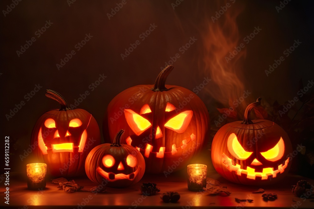 Halloween Pumpkin illustration made wit AI Generated Halloween Pumpkin illustration made wit AI Generated
