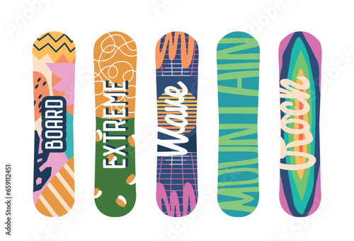 Sleek And Stylish Snowboards Crafted For Performance And Designed For Winter Adventure, Isolated Boards