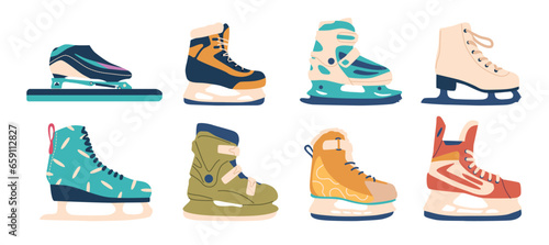 Set Ice Skates, Precision-engineered Blades, Comfortable Boots, And Sleek Design For Effortless Gliding On Frozen Rinks