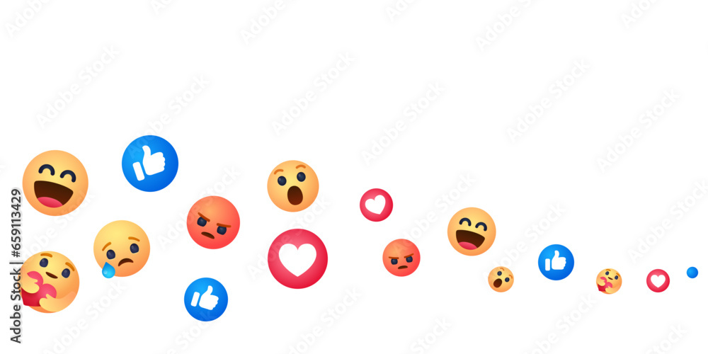 Facebook Livestream Reactions Updated 2023 Stock Vector Adobe Stock