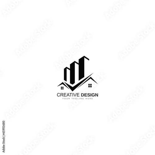 house illustration, real estate sales logo. Property and Financial logo