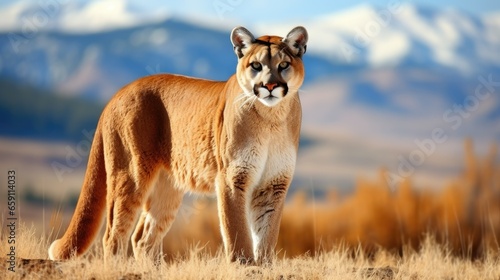 Puma in the savannah