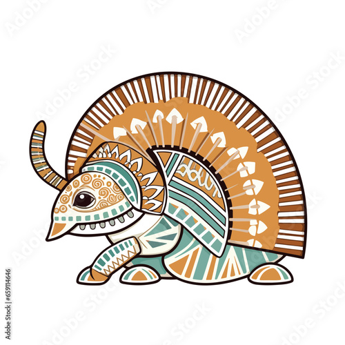 Armadillotshirt design graphic, cute happy kawaii style, clear outline,