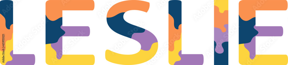 Leslie Colorful 3d Abstract Text name Leslie Colorful 3d Abstract Text name